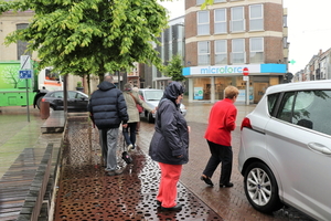 Wachten op de taxi's