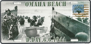 omaha beach, kentekenplaat