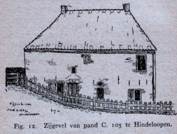 Tekening van Oost 18 (voorheen C106) // Boerderij // Toen