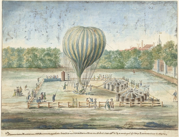 Oplaten-van-de-luchtballon-van-Blanchard-te-Den-Haag-in-1785-G.-C