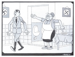 Cartoon_Olense-Kartoonale-8e_1996_Bekende-Figuren_Adolf-Hitler-WC