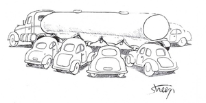 Cartoon_Olense-Kartoonale-10e_1998_vrijThema_auto-tanken-koe_Scan