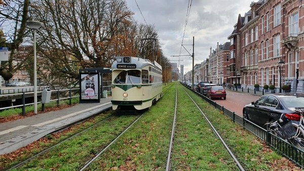 Er werd een rit gereden met de PCC 1022 naar Scheveningen, Moerwi