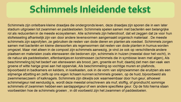 5 Compostdiertjes Micro-organismen Schimmels inleidende tekst