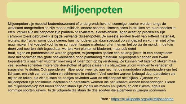 25  Compostdiertjes 2 Kleine ongewervelde Miljoenpoten tekst
