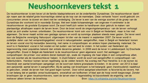 34  Compostdiertjes  3 Kevers-Neushoornkevers (Tekst 1)