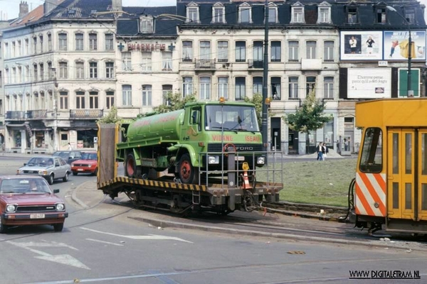 Werkwagens in Brussel. 23-05-1988-3