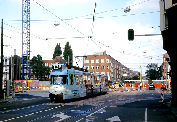 GVB 691 maar nu op lijn 13 midden jaren 90. Mercatorplein