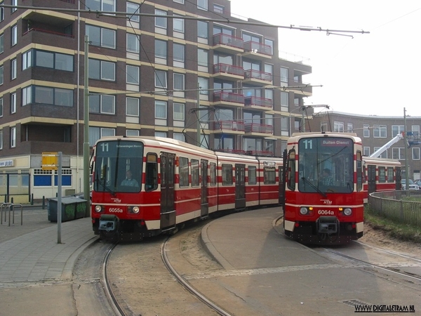 6055+6064 De Haagse TW's die op lijn 11 hebben gereden 25-04-2003