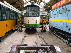 in de remise van het Openluchtmuseum in Arnhem gewerkt aan de 631