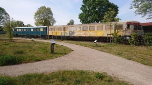 Blauwe Engel in Hengelo. De trein is goeddeels geschuurd en trein