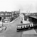 NZH Blauwe Tram in de jaren 50 bij het Schenkviaduct in Den Haag