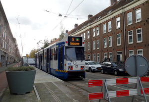 903 'tijdelijke' eindpunt van lijn 5 in de Marnixstraat in Amster