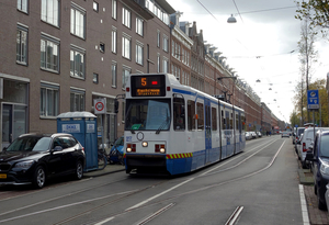 903 'tijdelijke' eindpunt van lijn 5 in de Marnixstraat in Amster