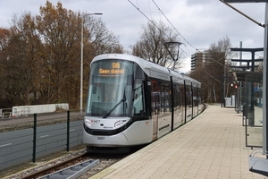 Testtram 3007 op de binnenkort in dienst te stellen lijn 25, Oran