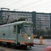 De fraaie slijptram H 54 van het GVB bij station Zuid. 18-12-1990