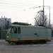 De fraaie slijptram H 54 van het GVB bij station Zuid. 18-12-1990