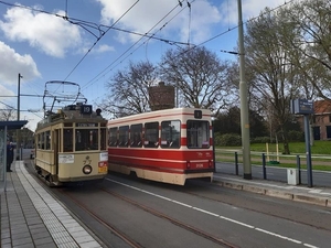 5 april 2021, Nieuwe Plantage Delft, Ombouwer HTM77 en rechts GTL