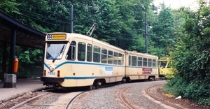 MIVB 7500 on route 44 at Tervuren terminus.  Brussel 10-05-1994