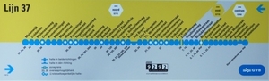 37 Route borden GVB bus.