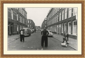 Straat muzikant Jacob Marisstraat  in Den Haag.