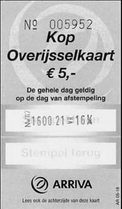 Arriva Overijselkaart 5 .00 Euro