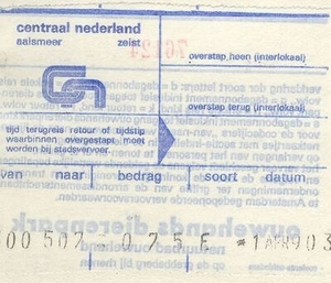 Overstap Centraal Nederland 75 ct