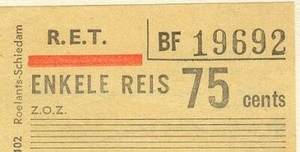 RET Enkele Reis ƒ 0,75