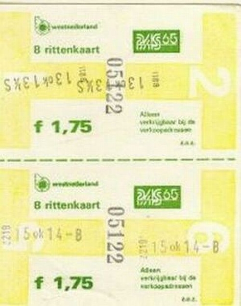 West Nederland 8 Rittenkaart ƒ 1.75