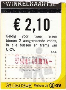 Winkelkaartje € 2.10