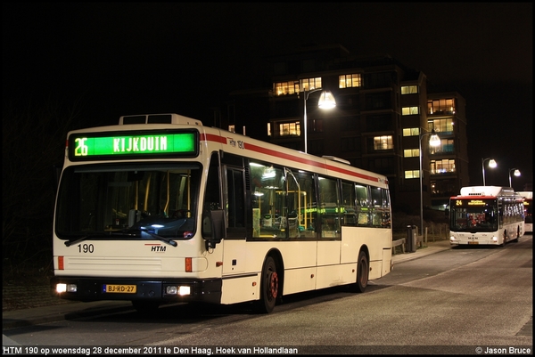 HTM 190 - Den Haag, Hoek van Hollandlaan 28-12-2011