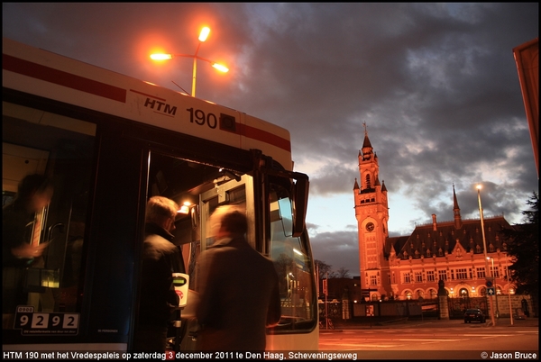 HTM 190 met het Vredespaleis - Den Haag, Scheveningseweg