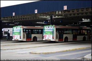 HTM 196 + 179 (achterkant) - Den Haag Centraal, busplatform