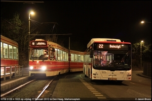 HTM 3120 + 1023 - Den Haag, Markenseplein