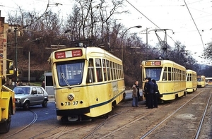 7037 Ontsporing van de PCC voor depot van Woluwe in 1984 nu in he