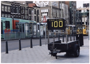 Den Haag Spui ter hoogte van het Spuiplein, meting van de snelhei