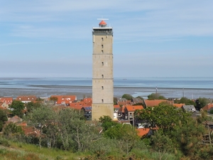 Vuurtoren ,De Brandaris,op West Terschelling,met uitzicht over de