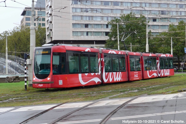 03-10-2021 Hofplein en Schieweg, emr.2114 lijn 25.