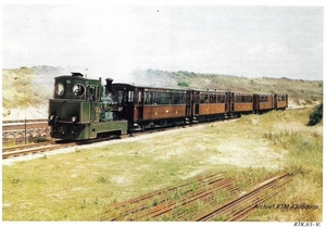 Loc 54 voor een tram richting Port Zelande in het begin van de he