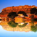 fort-mehrangarh-rotsen-reflectie-natuur-achtergrond