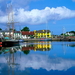 ierland-reflectie-haven-boot-achtergrond