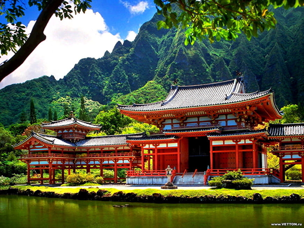 byodo-in-tempel-chinese-architectuur-japanse-achtergrond