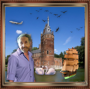 een kasteel met man