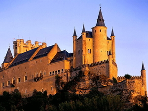 spanje-alcazar-van-segovia-middeleeuwse-architectuur-achtergrond