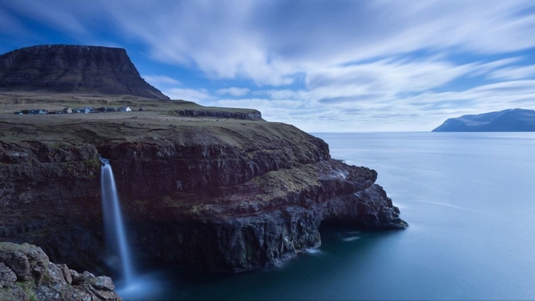 cliff-waterfall-sea-sky-cloud