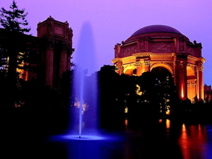 nacht-steden-palace-of-fine-arts-san-francisco-californie-achterg