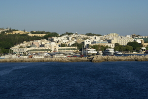 Aankomst in de haven van Rodos