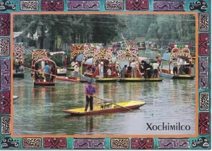 9a Mexico City_Xochimilco_drijvende tuinen met kanalen, boten en 