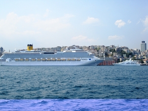 1 Istanbul  Bosphorus zicht op de stad