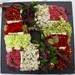 bloemstuk in compartimenten verdeeld door berkenschors